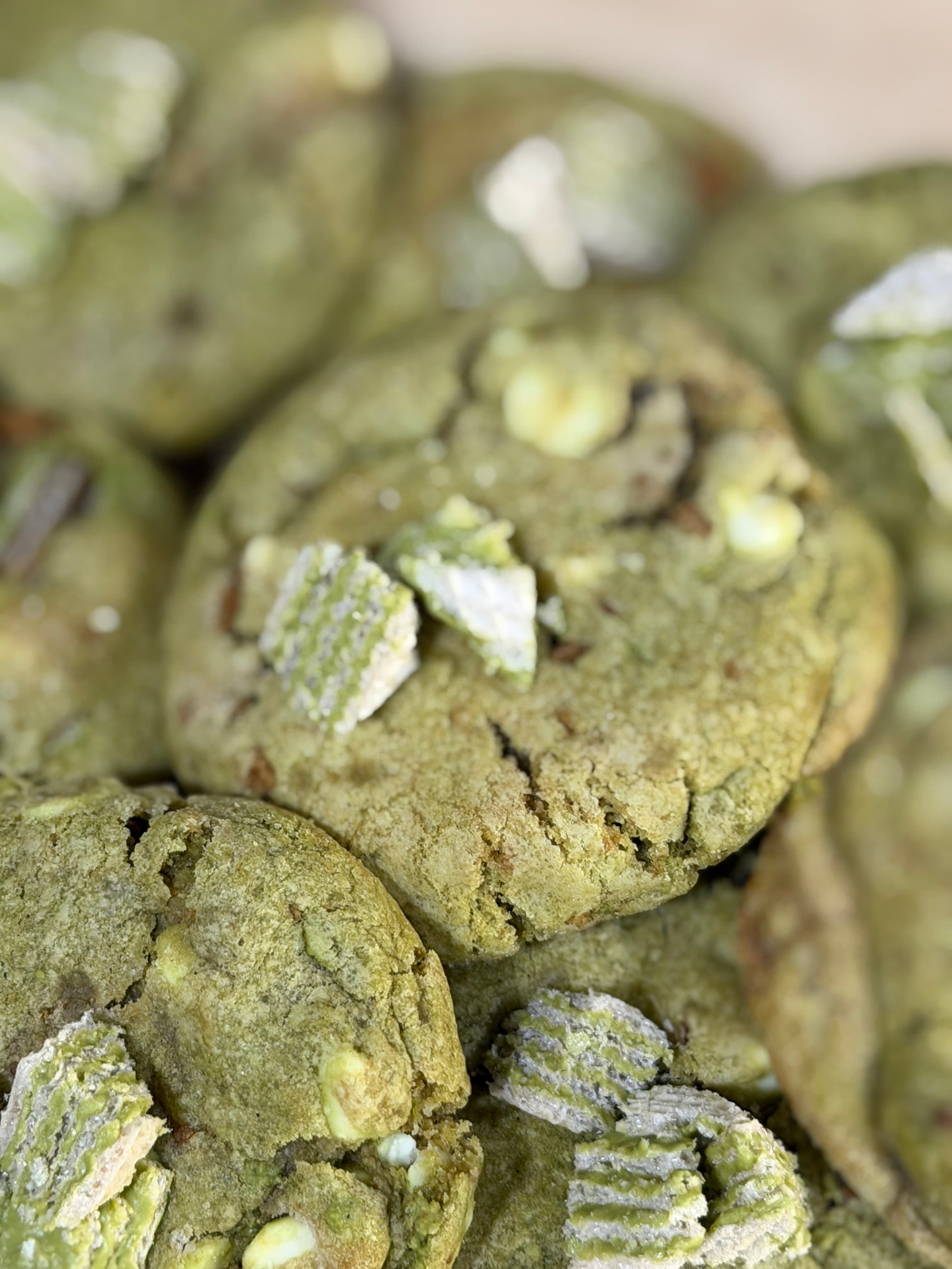 Matcha white chocolate cookies